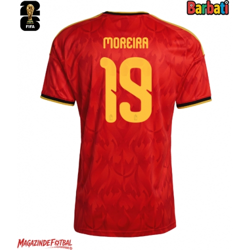 Belgia Diego Moreira #19 Tricou Fotbal Replică Mondial 2026 Barbati Acasa Belgia Diego Moreira #19 Tricou Fotbal Replică Mondial 2026 Barbati Acasa